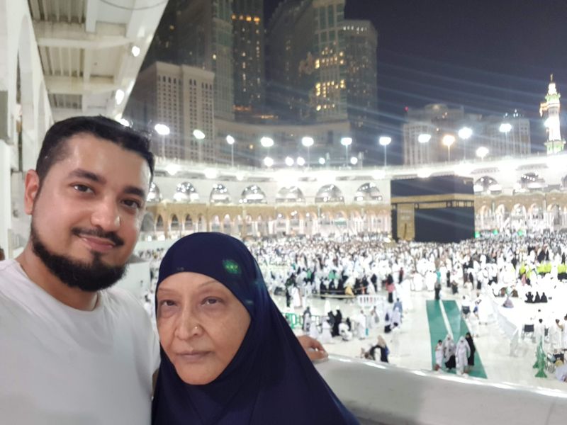 Bushra Ghafoor at Masjid al-Haram during her last Umrah