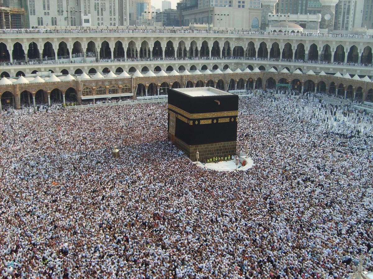 Pilgrims performing Tawaf al-Ifadah at al-Masjid al-Haram